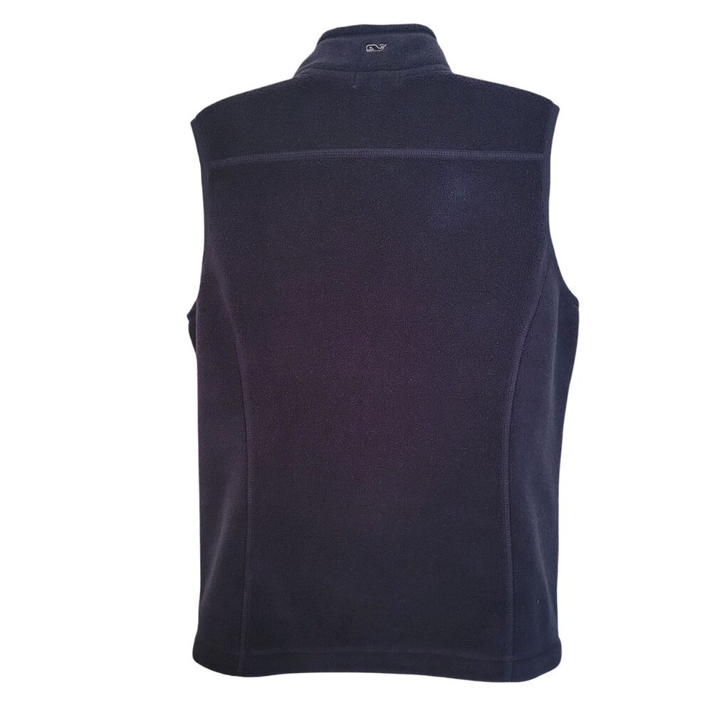 Vineyard Vines Fleece Vest M Navy Blue Full Zip Sleeveless Classic Preppy - Picture 8 of 9